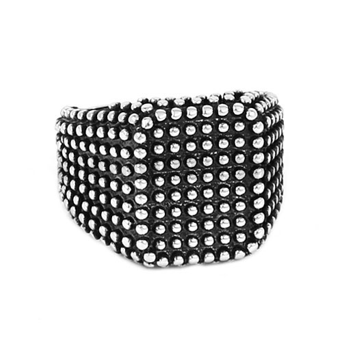 Punk Bumps Dots Geometric Ring Gothic Stainless Steel Finger Ring Square Biker Rock Bands Ring SWR0654 - Click Image to Close